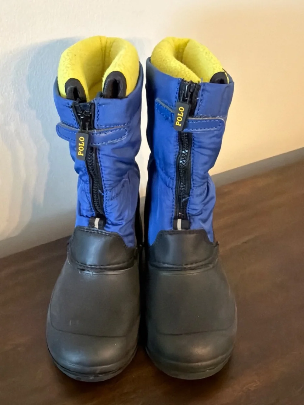 Polo Ralph Lauren Blue Black Snow Boots Insulated Size 12 EUC